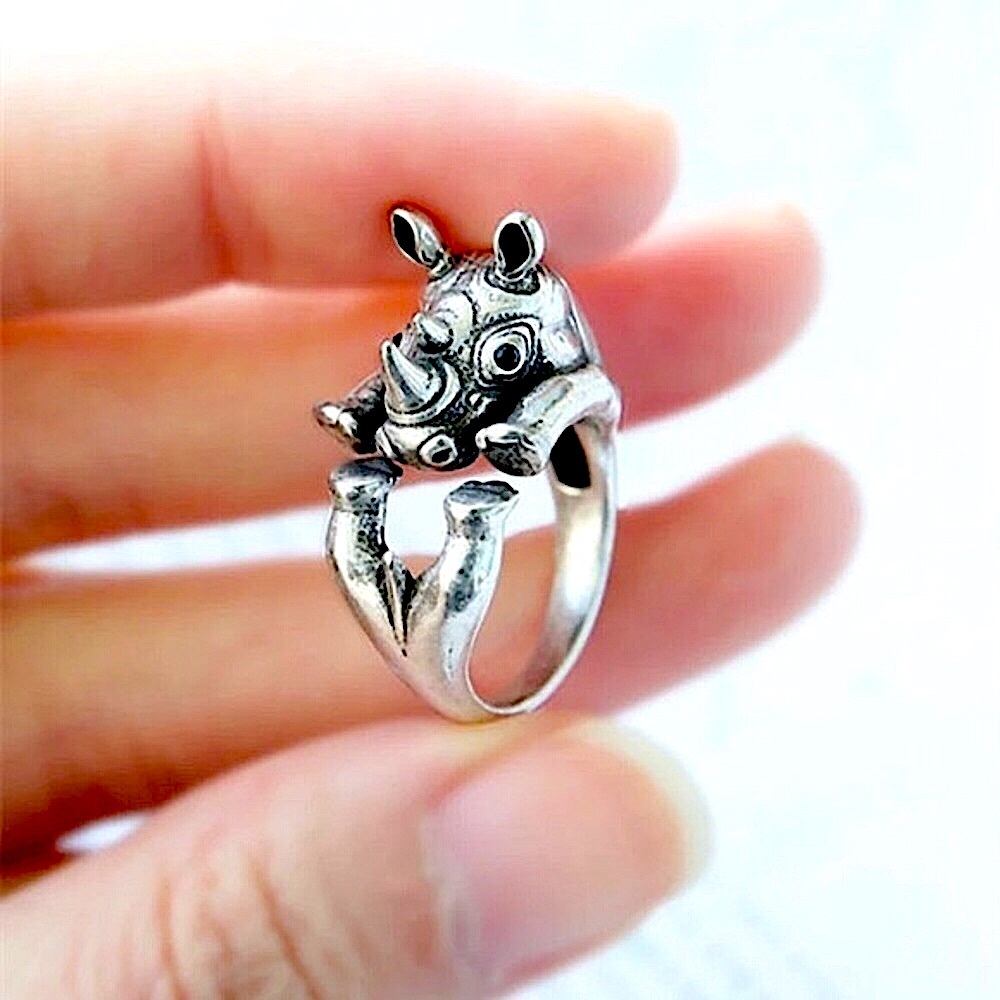 Silver Rhino Adjustable Ring🦏